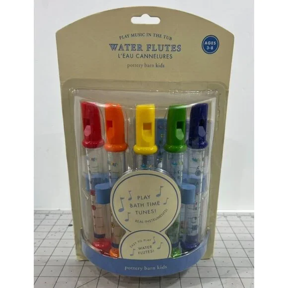 Pottery Barn Kids Water Flutes Play Music in the Tub L'eau Cannelures 3-8 NEW~~ - Picture 1 of 4